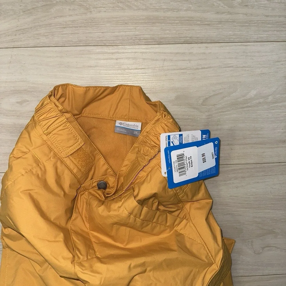 NEW Columbia Snow Pants Kids‎ Size XS Yellow Starchaser Peak Waterproof Ski Snow